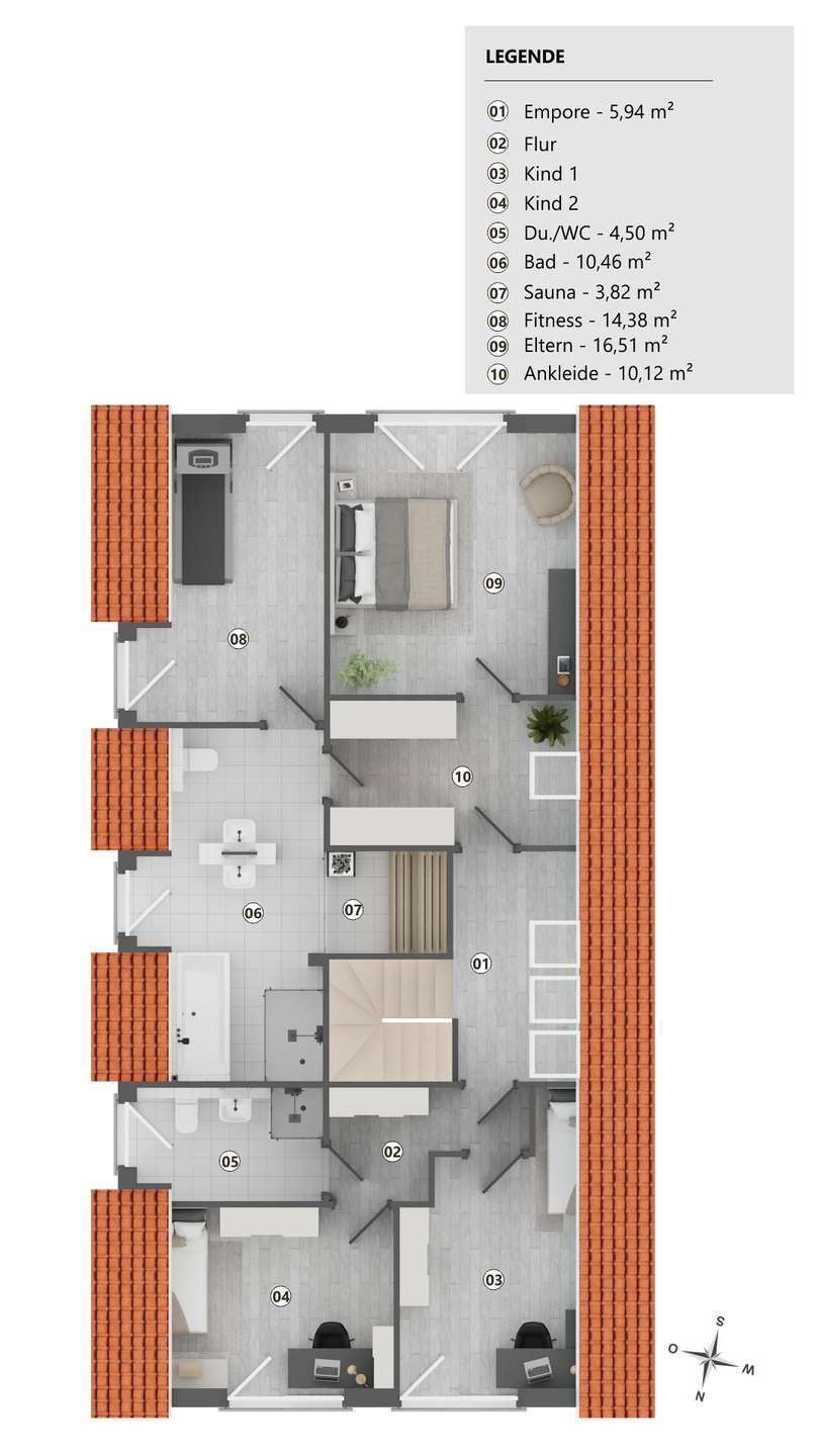 Grundriss OG (Teilung) Einfamilienhaus Hamburg