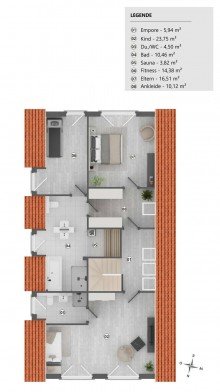 Grundriss OG Modernes A+ Einfamilienhaus Hamburg-Wellingsb�ttel Alstertal