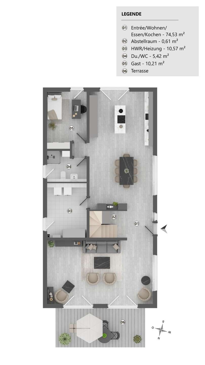 Grundriss EG Einfamilienhaus Hamburg